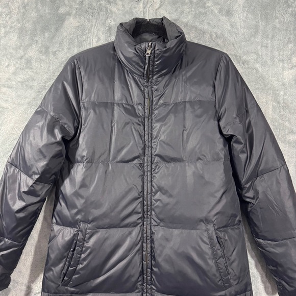 Eileen Fisher Down Reversible Black Puffer Long Length Full Zip Coat - Picture 2 of 14